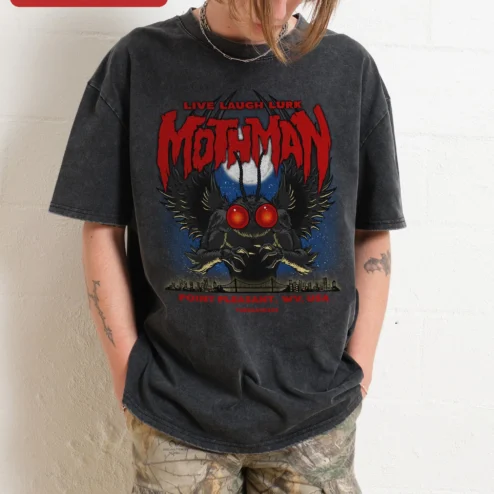 Mothman Point Pleasant WV Live Laugh Lurk Graphic Tee