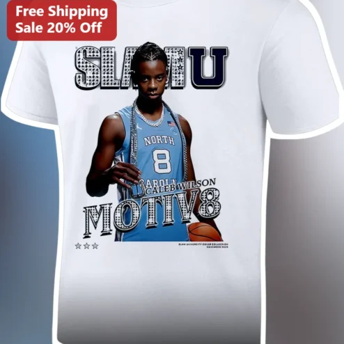 MOTIV8 Caleb Wilson UNC Basketball Tee Motivational Sports Fan Gift