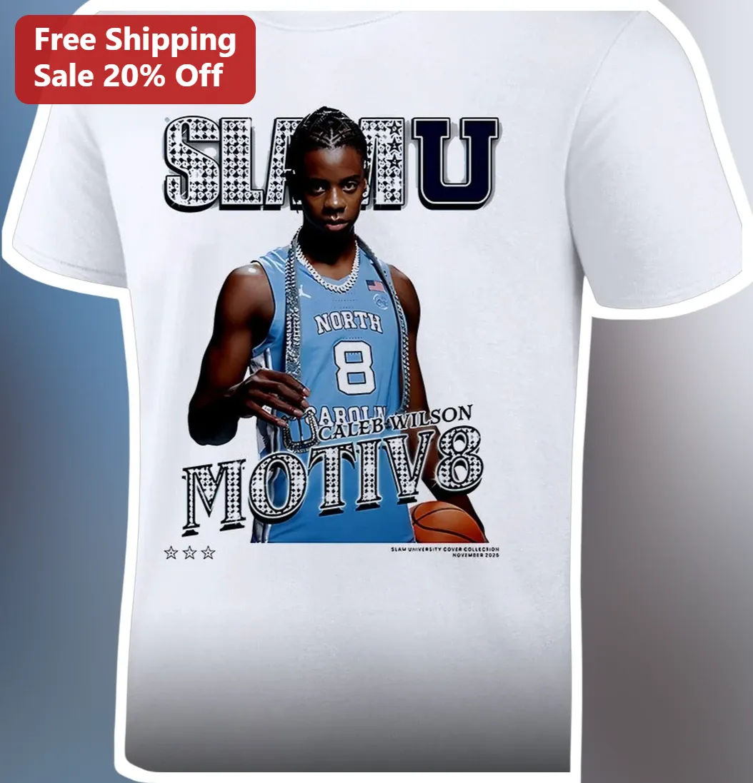 MOTIV8 Caleb Wilson UNC Basketball Tee Motivational Sports Fan Gift
