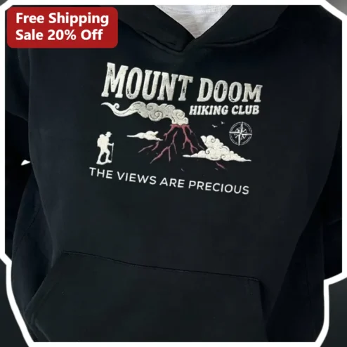 Mount Doom Hiking Club The Views Are Precious Hoodie Lord of the Rings Fantasy Gift