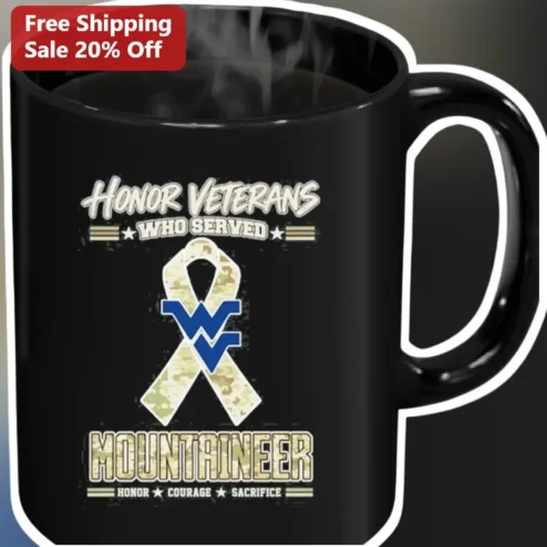 Mountaineer Honor Veterans Who Served Mug Courage Sacrifice WVU Alumni Gift