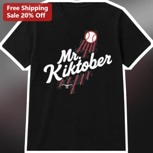 Mr. Kiktober Tee Funny Baseball Parody Shirt Vintage Style Gift for Dodgers Fans