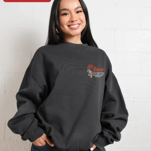 Customer in Chicago, Illinois wearing Mr. Roaster All You Can Eat Recycled Chicken Threadheads Goods Sweatshirt