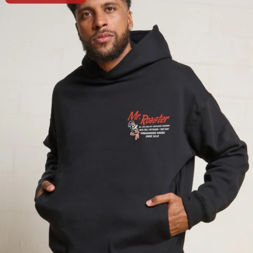 Mr. Roaster Hoodie Vintage Logo Streetwear Pullover for Men