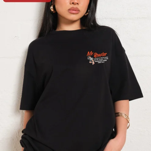 Mr. Roaster Tee Funny Rooster Graphic T-Shirt for Men Women Coffee Lovers Streetwear Apparel