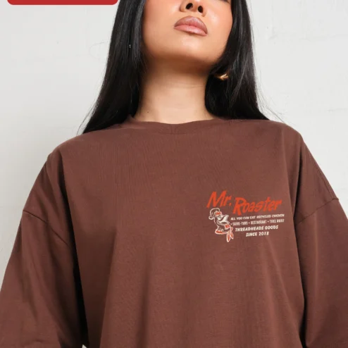 Customer in Chicago, Illinois wearing Mr. Roaster Tee Men's Black Oversized Streetwear Shirt Coffee Lover Gift