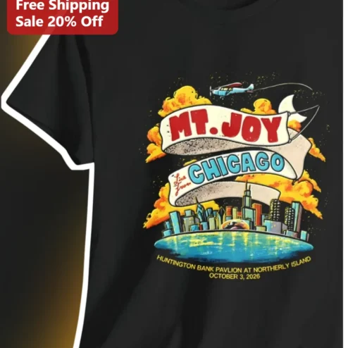 Mt. Joy Chicago Tee Retro Concert Graphic T-Shirt for Music Fans