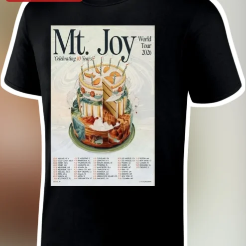 Mt. Joy World Tour 2026 Celebrating 10 Years Tee Indie Rock Band Merch