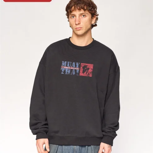 Muay Thai Tiger Knee Sweatshirt Vintage Martial Arts Crewneck for Fighters and Fans