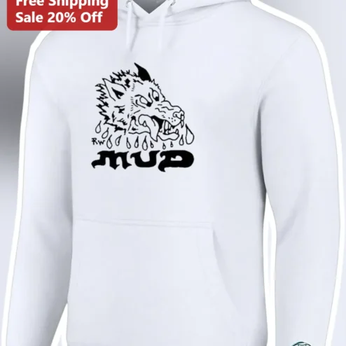 MUD Hoodie Heavyweight Brushed Interior Pullover for Men Fall Outdoor Farm Humor Gift