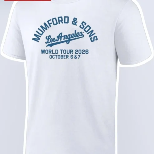 Mumford Sons Los Angeles World Tour 2026 Oct 6 7 Vintage Collegiate Tee
