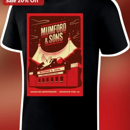Mumford Sons October 8 2026 Shoreline Amphitheatre Mountain View North American Tour Vintage Concert Tee