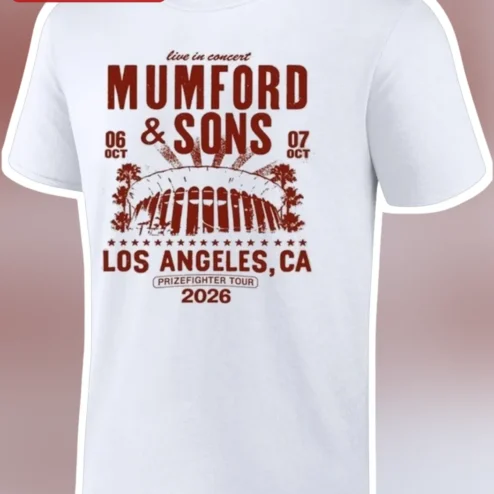 Mumford Sons Prizefighter Tour Tee Live In Concert Vintage Distressed Band Merch Shirt