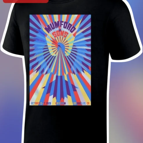 Mumford Sons Vintage Psychedelic Concert Poster Graphic Tee for Fans