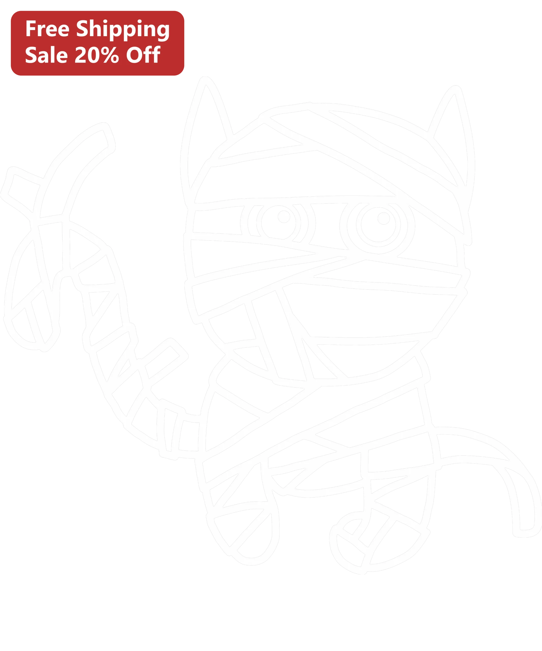 Mummy Cat Halloween Decal Cute Spooky Black Kitty Vinyl Sticker for Windows Walls Laptops Porch Decor Gift for Cat Lovers