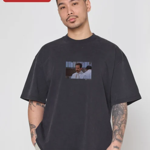 Mustached Man Vintage Photo Graphic Tee Retro Gentleman Portrait Shirt
