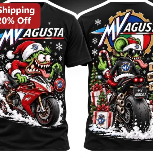MV Agusta Ride Christmas Faster Grinch Tee Funny Motorcycle Gift