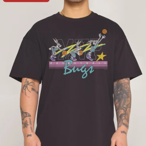 MVP Basketball Bugs Tee Looney Tunes Vintage Cartoon Graphic Shirt
