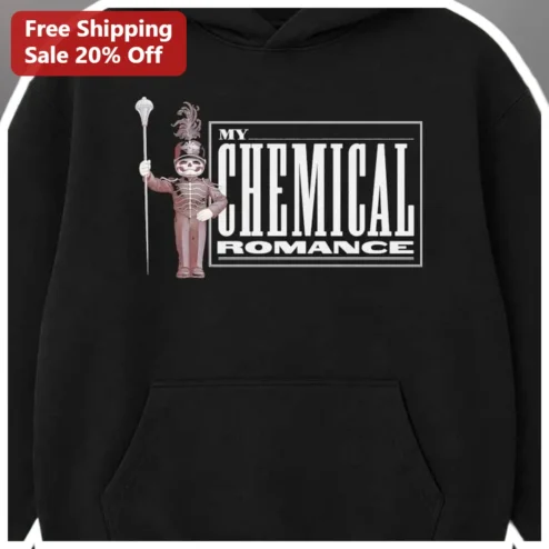 My Chemical Romance Hoodie Black Parade Skeleton Drum Major Pullover MCR Merch