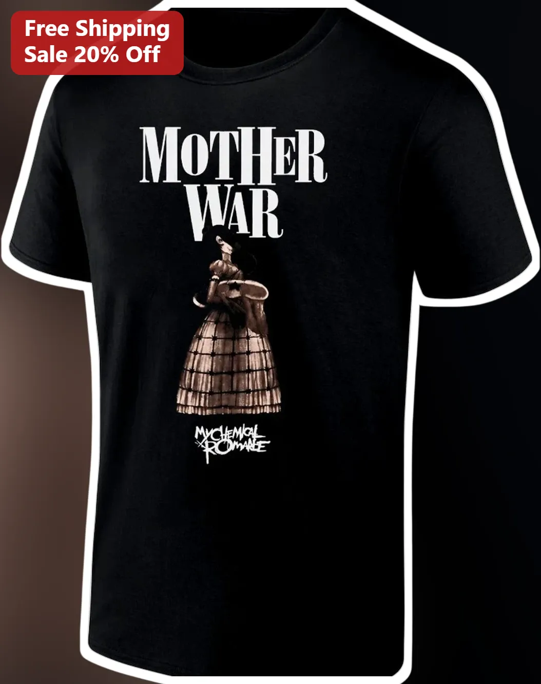 My Chemical Romance Mother War Tee The Black Parade Emo Band Merch Graphic Shirt