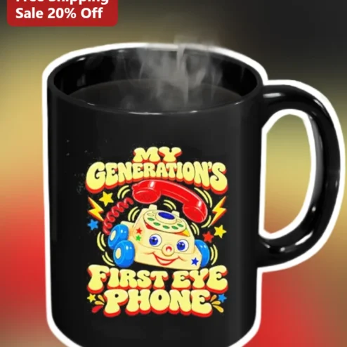 My Generation's First Eye Phone Mug Retro Nostalgic Toy Phone Gift for Baby Boomers Gen X