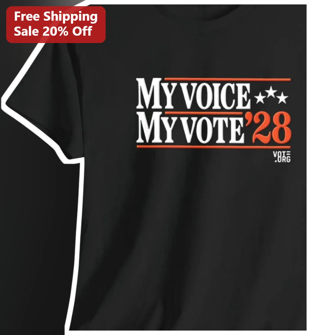 My Voice My Vote '28 Tee Voting Rights Election 2028 Graphic Shirt for Civic Engagement