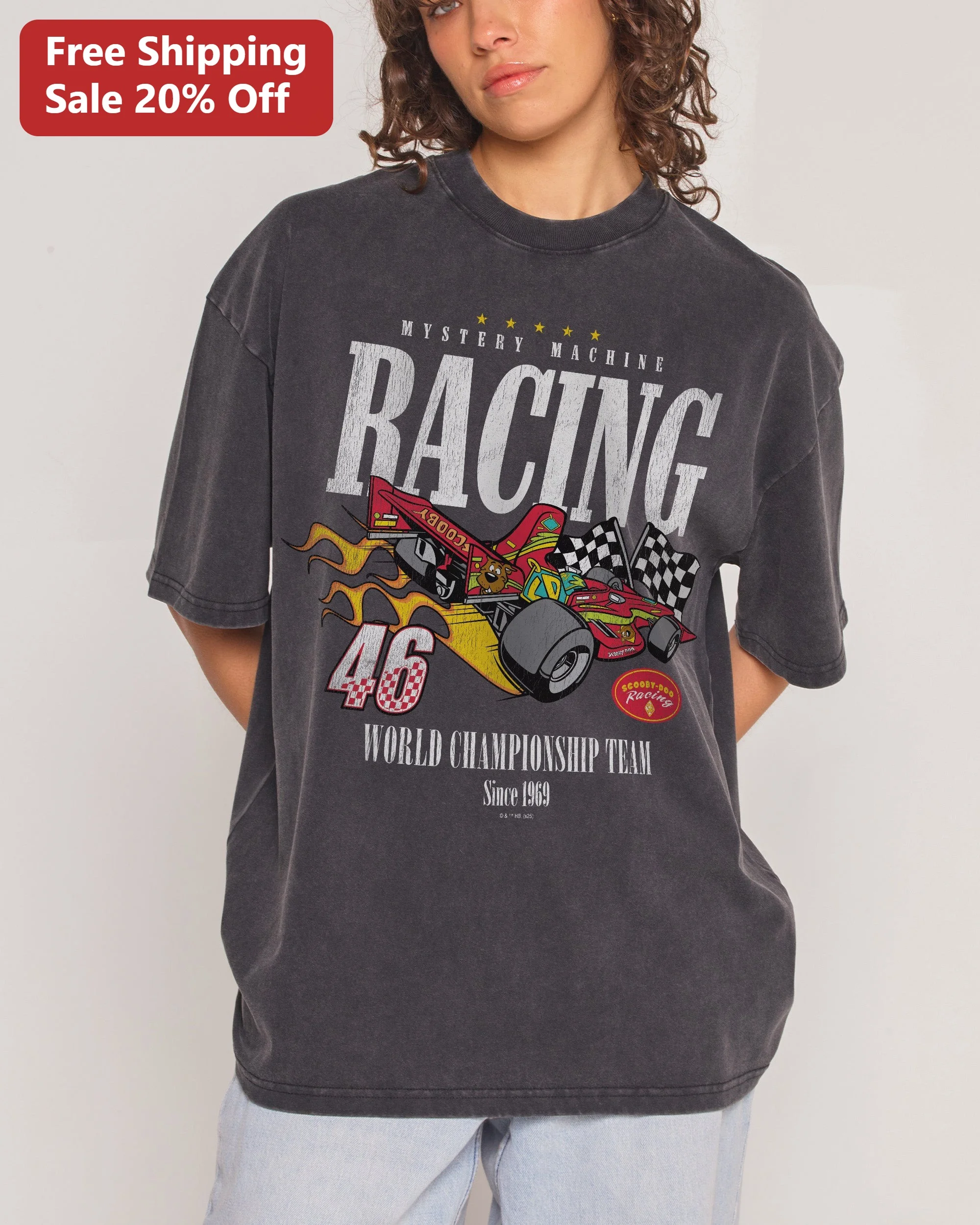 Mystery Machine Racing World Championship Team Since 1969 Scooby-Doo Vintage Graphic Tee