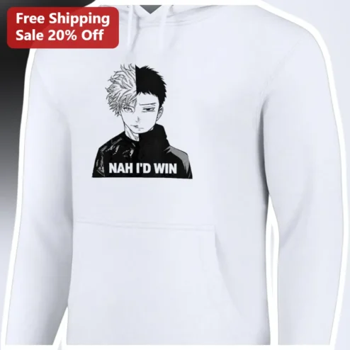 NAH I'D WIN Jujutsu Kaisen Hoodie Yuji Itadori Megumi Fushiguro Anime Graphic Pullover