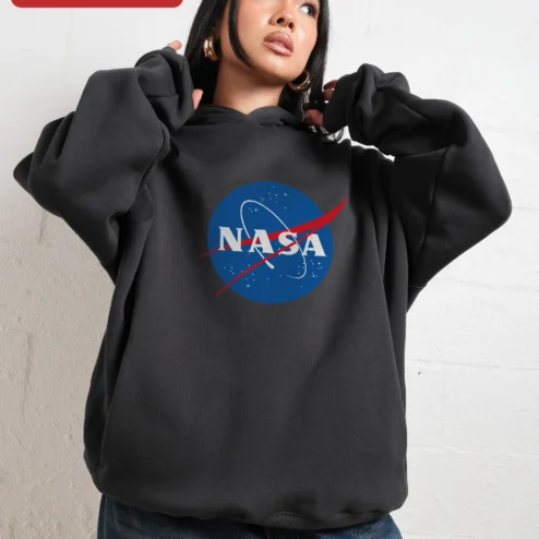 NASA Hoodie Meatball Logo Space Apparel Pullover for Men Women Astronomy Gift