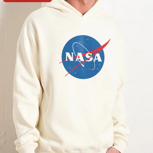 Customer in Chicago, Illinois wearing NASA Hoodie Meatball Logo Space Exploration Pullover for Men Women Astronomy Gift