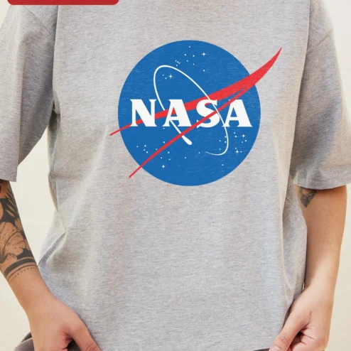 Customer in Chicago, Illinois wearing NASA Meatball Logo Vintage Distressed Graphic Tee Space Enthusiast Gift