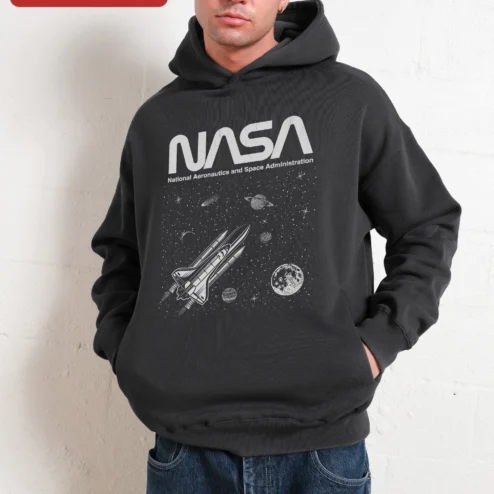 NASA National Aeronautics and Space Administration Hoodie Retro Space Shuttle Logo Sweatshirt for Men Women