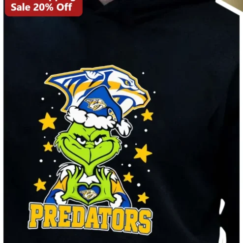 Nashville Predators The Grinch Hoodie Funny NHL Fan Holiday Gift