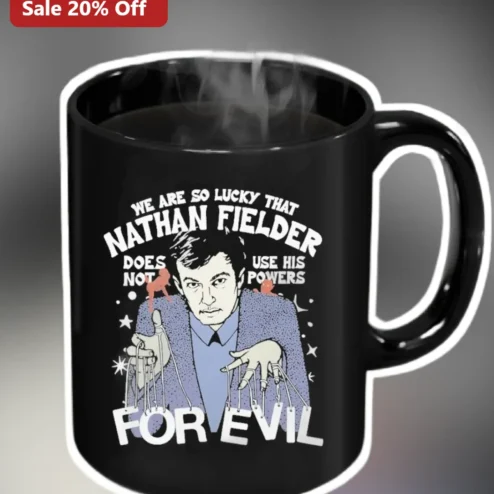 Nathan Fielder Mug We Are So Lucky That He Does Not Use His Powers For Evil Funny Comedy Coffee Cup Gift