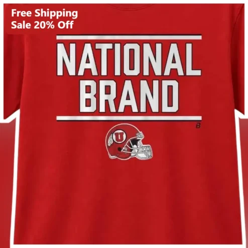 National Brand Utah Utes Football Helmet Graphic Tee for Men Women College Game Day Apparel
