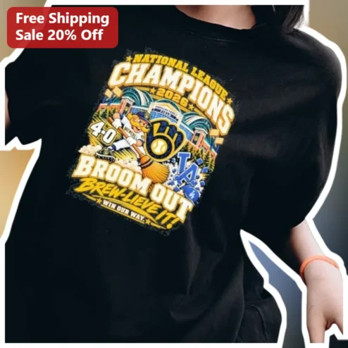 National League Champions Broom Out Brew-Lieve It Tee