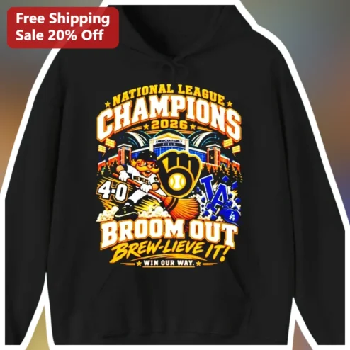 National League Champions Broom Out Milwaukee Brewers Hoodie