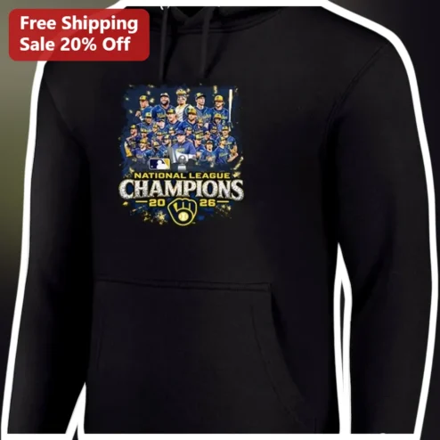 National League Champions Milwaukee Brewers Hoodie Baseball Fan Apparel