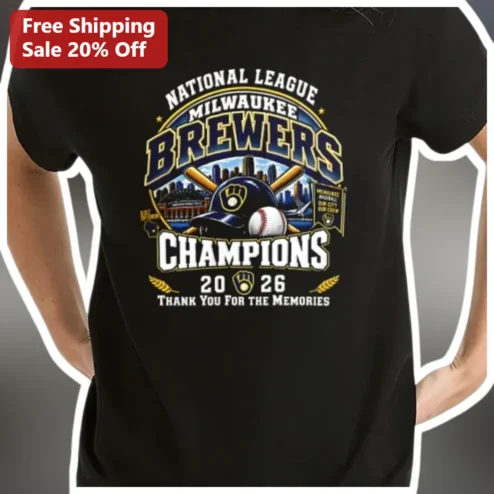National League Milwaukee Brewers Champions 2026 Thank You For The Memories Tee