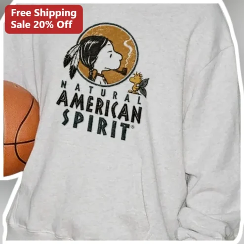 Natural American Spirit Snoopy Peanuts Vintage Graphic Sweatshirt