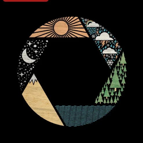 Nature Elements Four Seasons Circle Graphic Tee for Outdoor Lovers