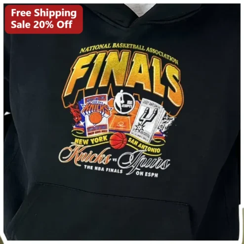 NBA Finals New York Knicks vs San Antonio Spurs Vintage Hoodie available at our Chicago, Illinois warehouse