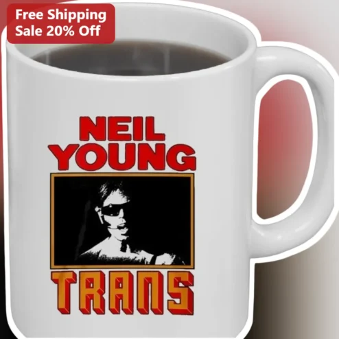 Neil Young Trans Mug 1982 Album Art Coffee Cup Gift for Classic Rock Fans