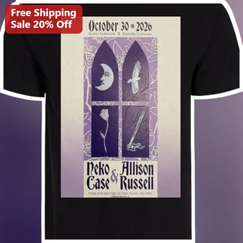 Neko Case Allison Russell Vintage Concert Poster Tee Folk Rock Band Shirt Gift for Music Fans