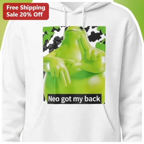 Neo Got My Back Hoodie Neo The Frog Meme Camo Design Funny Streetwear Pullover