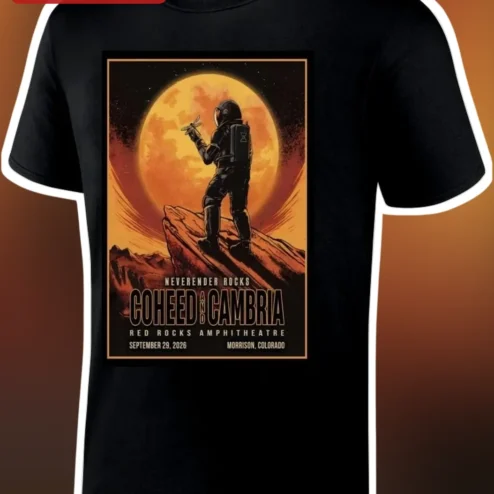 Neverender Rocks Coheed And Cambria Red Rocks Amphitheatre Tee Vintage Prog Rock Band Shirt