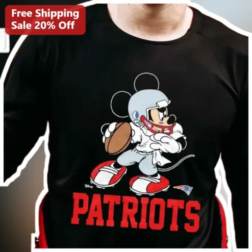 New England Patriots Mickey Mouse Long Sleeve Shirt NFL Fan Gift