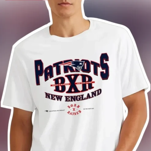 New England Patriots Tee Born Raised Fan Gear NFL Team Spirit Shirt