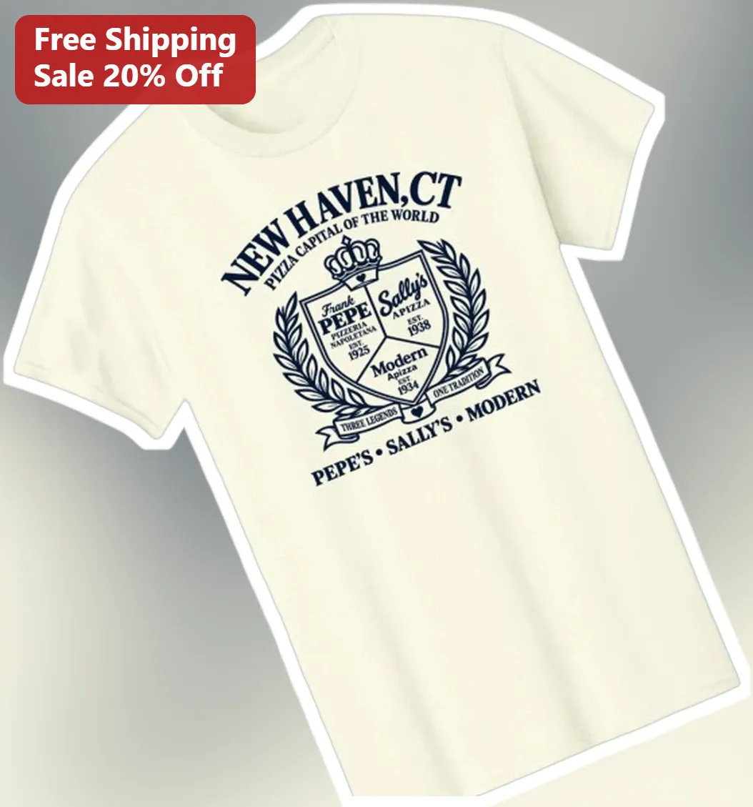 New Haven CT Pizza Capital of the World Vintage Crest Tee