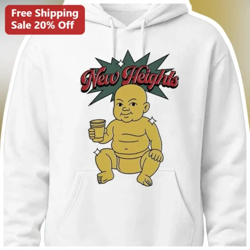New Heights Hoodie Kelce Baby Graphic Pullover for NFL Fans